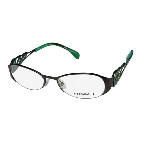 NEW KOALI 6915K WOMENS/LADIES DESIGNER HALF-RIM BLACK / BLUE / GREEN FRAME DEMO LENSES 52-18-135 EYEGLASSES/EYEWEAR