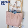 thumbnail image 3 of Bolso HOXIS Oversize de piel sintética para mujer, color rosa, 3 of 7