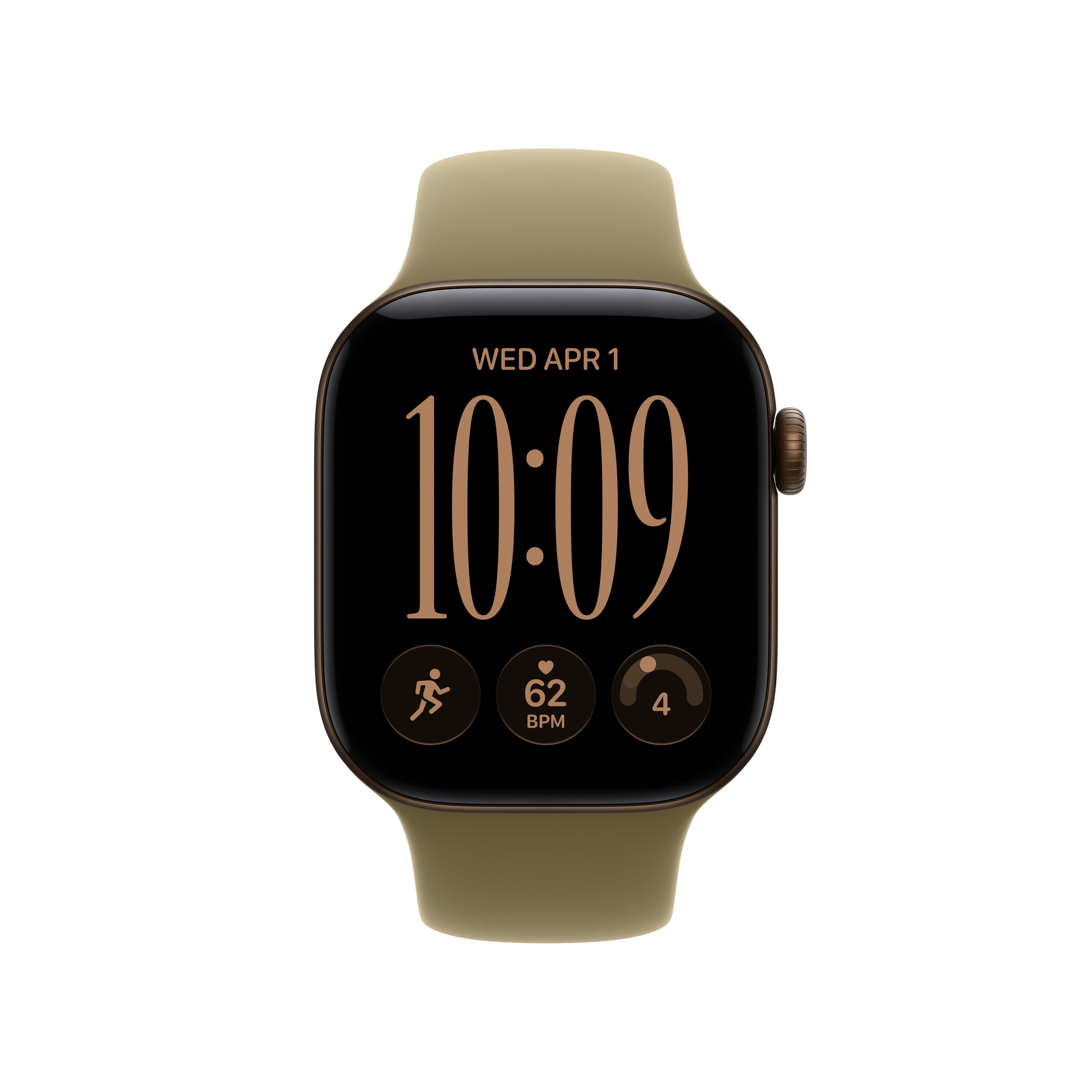 Apple Watch Series 12 GPS + Cellular 42mm Dark Bronze Aluminum Case with Olive Sport Band - M/L