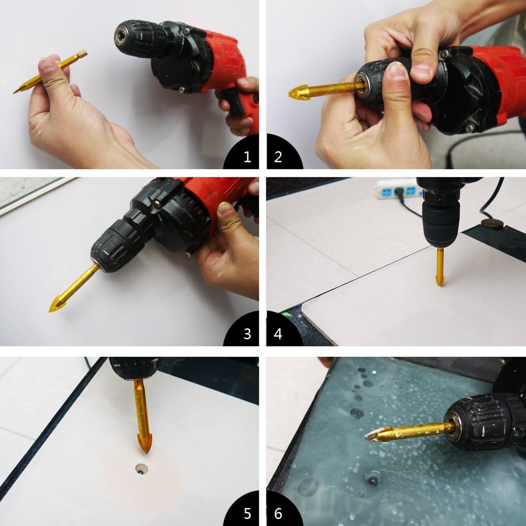 18 Pcs. Tile Drill Ceramic Drill Set of Glass Drill Bits Set Hexagon Tile Drill Set 3/4/5/6/8/10 / 12mm