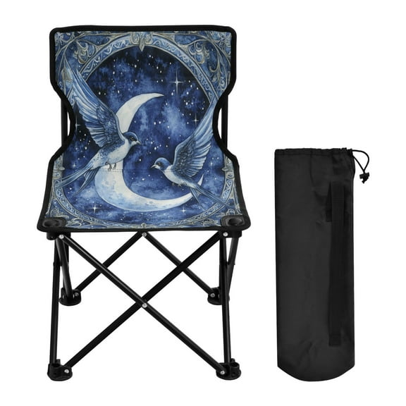 BZSMCE Camping Chairs Modern Moonlit Soiree Pattern Folding chair