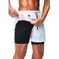 thumbnail image 1 of 2 In 1 Running Shorts with Phone Pocket Gym Workout Quick Dry Mens Shorts 5 Inch, 1 of 7