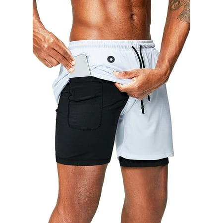 Men Running Shorts Workout Shorts with Phone Pocket | Walmart Canada
