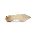 thumbnail image 5 of BLISSFUL STEP Women's Casual Shoes Pointy Toe Clear Rhinestone Ballet Flats Champagne Gold 6, 5 of 9