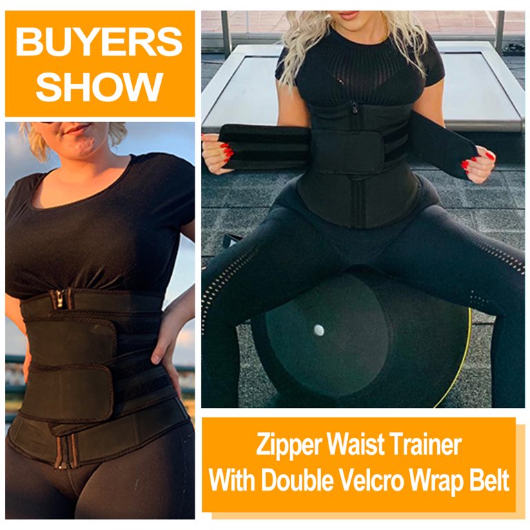 Women Waist Trainer Zipper Corset Belt Body Shaper Cincher Neoprene - Slliim