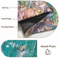 thumbnail image 6 of Turtle Coastal Round Area Rug 5Ft Washable Circle Rugs for Living Room Bedroom, Summer Beach Coral Seahorse Green Wooden Retro Non-Slip Carpet Floor Mats Indoor Outdoor Carpet Runner Home Decor, 6 of 8