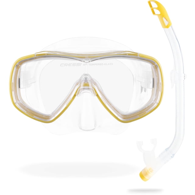 Set de snorkel Cressi Ondina y Top Jr transparente amarillo