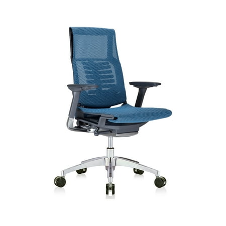 UPC: 0669245103770 | Powerfit Executive Chair  Charcoal Frame  Mesh Seat & Back  Blue