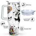 thumbnail image 3 of 40oz Halloween Nightmare Before Stainless Steel Tumbler with Lid and Straw,Spill Proof Travel Christmas Jack Skeleton Cup Double Wall Vacuum Insulated Coffee Mug with Handle White, 3 of 7
