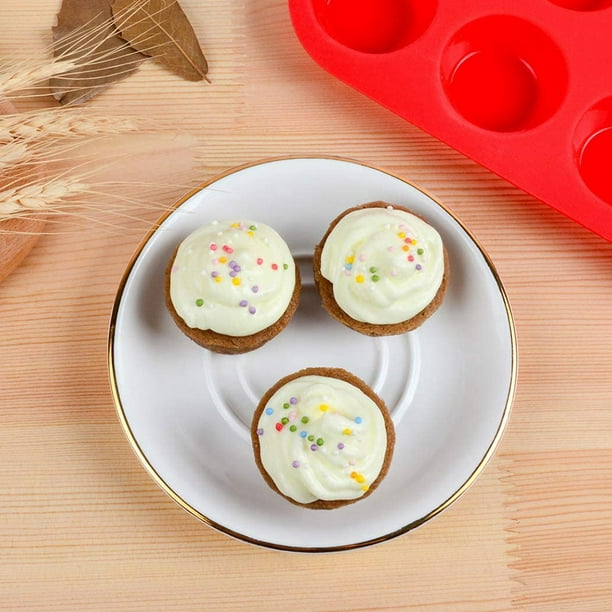 Mini moule à muffins en silicone, 24 tasses, mini moule à cupcakes, sans  BPA et passe au lave-vaisselle, moule de cuisson en silicone antiadhésif,  idéal pour faire des muffins, des tartes, du