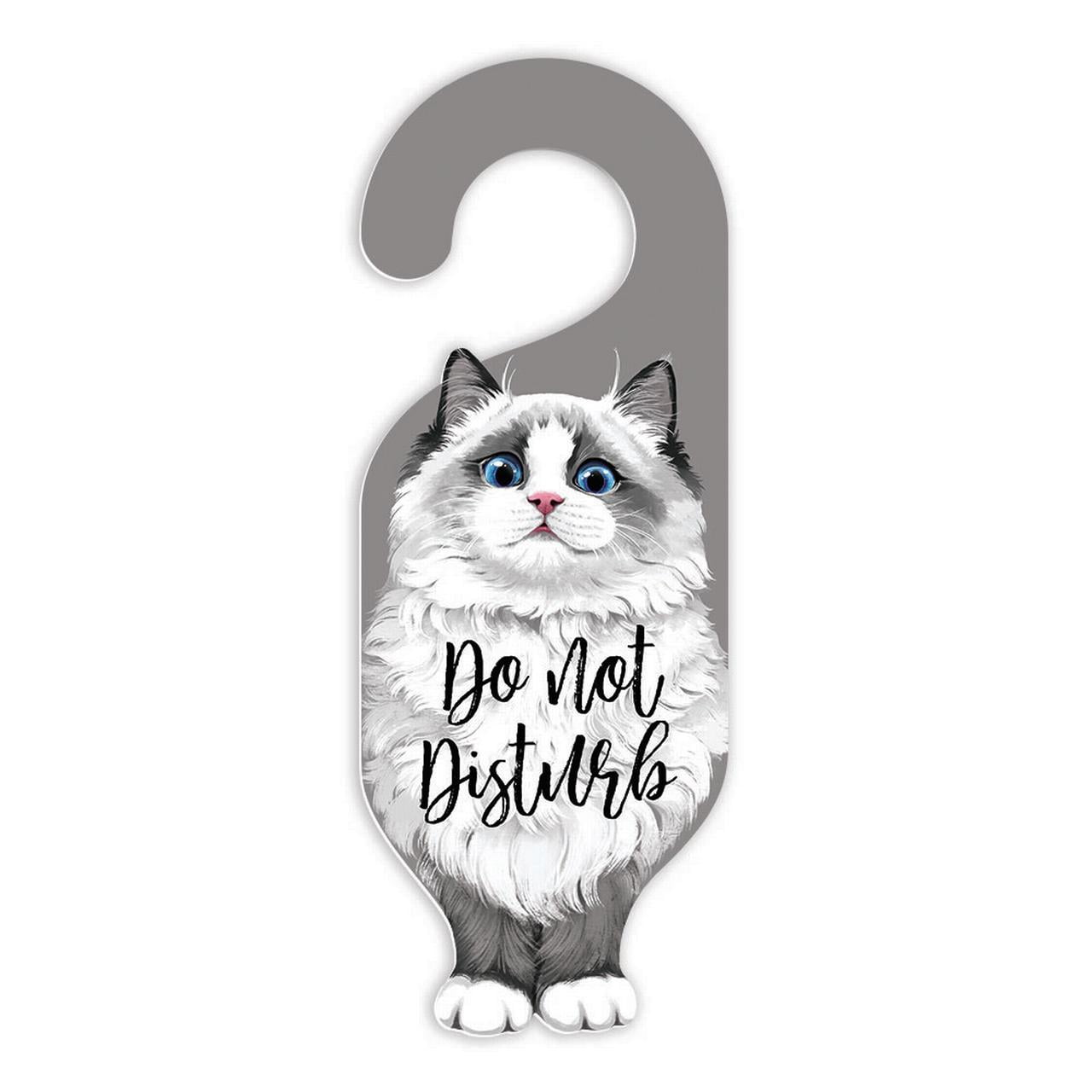 Do Not Disturb the Cats Plastic Door Knob Hanger Sign 