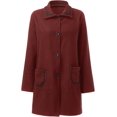 thumbnail image 4 of Women's Coat Casual Design Sense Stand Solid Color Coat Wool Blend Overcoat for Women, 4 of 5