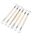 thumbnail image 1 of 6Pcs Poterie Céramique Outils en Argile Double Tête Poignée Bois Argile Robuste Polyvalente, 1 of 9