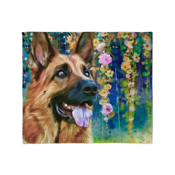CafePress - German Shepherd Painting Throw Blanket - Soft Fleece Throw Blanket, 50"x60" for All Ages