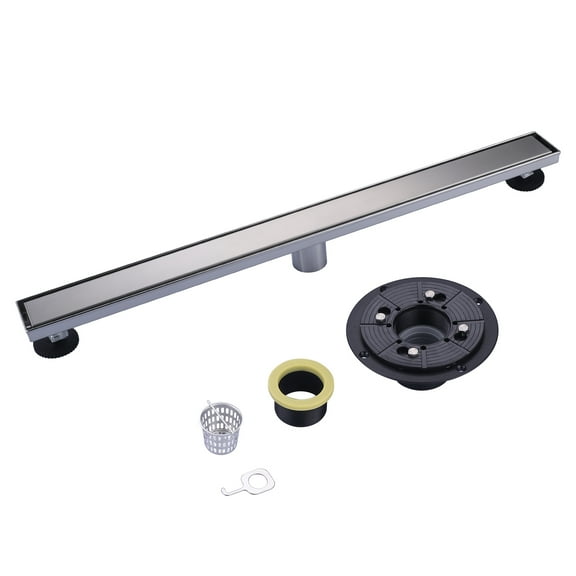 Wowow 32 in. Linear Shower Drain in Brushed Nickel with Removable Cover Grate