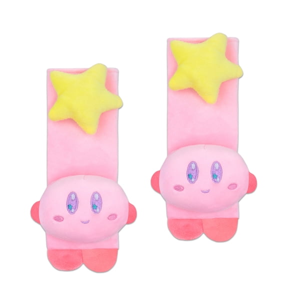 Roffatide Anime Kirby  Car Seatbelt 2 PCS Shoulder Pad Plush Seat Belt Cover Protector Compatible with All Cars