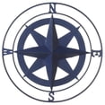 thumbnail image 2 of Diva At Home Set of 2 Blue Metal Round Shaped Compass Wall Decor with Distressed Finish 21", 2 of 2