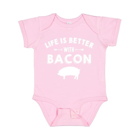 

Inktastic Life s Better with Bacon Gift Baby Boy or Baby Girl Bodysuit