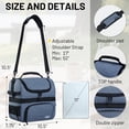 thumbnail image 4 of Bolsa Térmica para Almuerzo MIER de Doble Compartimento Azul Acero Aislada para Adultos, 4 of 7