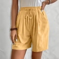 thumbnail image 4 of Gspmoly Shorts de Course pour Femmes, Mode Printemps Été Décontractée Couleur Unie à Cordon, Shorts en Lin pour Femmes, Shorts de Randonnée pour Femmes jusqu'à 70 % de Rabais Jaune TG, 4 of 9