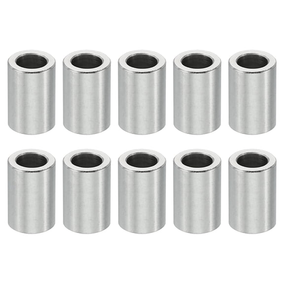 M5 Stainless Steel Spacers, 10 Pcs Metal Spacer Stainless Steel 5.1mm ID x 8mm OD x 12mm L for 1/5inch or M5