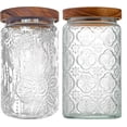 thumbnail image 1 of CEJGXOZ Tarro de cristal vintage, 2 Envases de vidrio de 34oz con tapa herm&eacute;tica, Recipientes de cocina, Tarro de cristal para mostrador de cocina, despensa, caf&eacute; en grano, az&am, 1 of 7