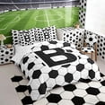 thumbnail image 2 of Erosebridal Letter B Soccer Ball Pattern Print Bedding Comforter Set, Sports Monogram Full Bedding Set for Kids Boys and Girls, Reversible 7 Pieces, 2 of 6