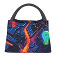 thumbnail image 1 of Easygdp Neon City Map Bolsa de Almuerzo Insulada Reutilizable, Bolsa de Mano y Bandolera para Oficina, Trabajo, Viajes, 1 of 6