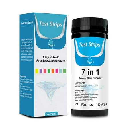 CaraMart Cleaning Chemicals & Water Testing Products 50pcs 7 In1 Aquarium Fish Tank Water Tropical Test Strips Kit Nitrite Strip