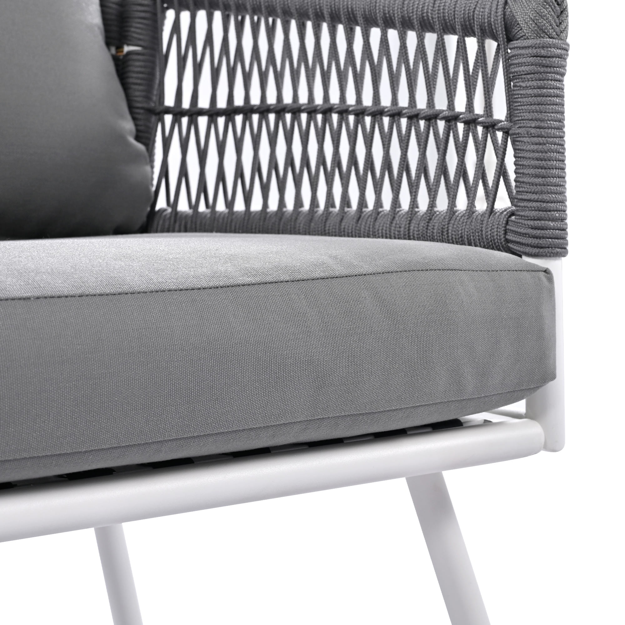 Aimee Lii 4-Pieces Boho Patio Furniture Set, Patio Conversation Set with Acacia Wood Table and Thick Cushion, Outdoor Furniture for Backyard Porch Balcony, Gray Aimee Lii 4-Pieces Boho Patio Furniture Set, Patio Conversation Set with Acacia Wood Table and Thick Cushion, Outdoor Furniture for Backyard Porch Balcony, Gray