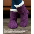 thumbnail image 2 of cosyone1997 Women's Fuzzy Slipper Socks with Grips, Thermal Sherpa Fleece Lined, Winter Warm Cabin Foot Warmers Non-Slip Grippers, Fluffy Cozy Christmas Gifts for Her Girlfriend Wife Mom Grandma, 2 of 7