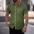 thumbnail image 2 of BUIGTTKLOP Mens Short Sleeve Shirts Cotton Casual Lightweight Button down Shirt Beach Vacation Summer Tops with Pocket, 2 of 6