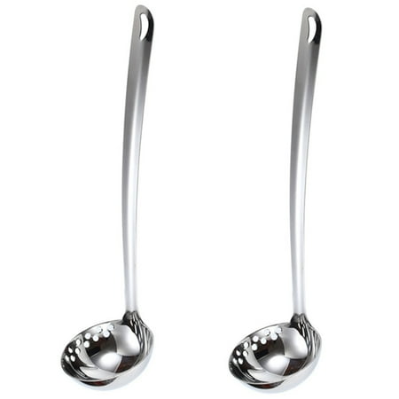 

Multifunctional -Purpose Soup Ladle Colander Restaurant Hot Pot Spoon Stainless Steel Kitchen Tool 2PCS