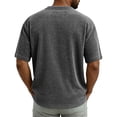 thumbnail image 4 of Men's Casual Round Neck Short Sleeve Button Up Shirt, Soft Cotton Top for Everyday Wear, 4 of 8