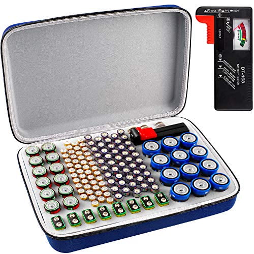 Battery Organizer Storage Holder, Batteries Storage Containers Box with