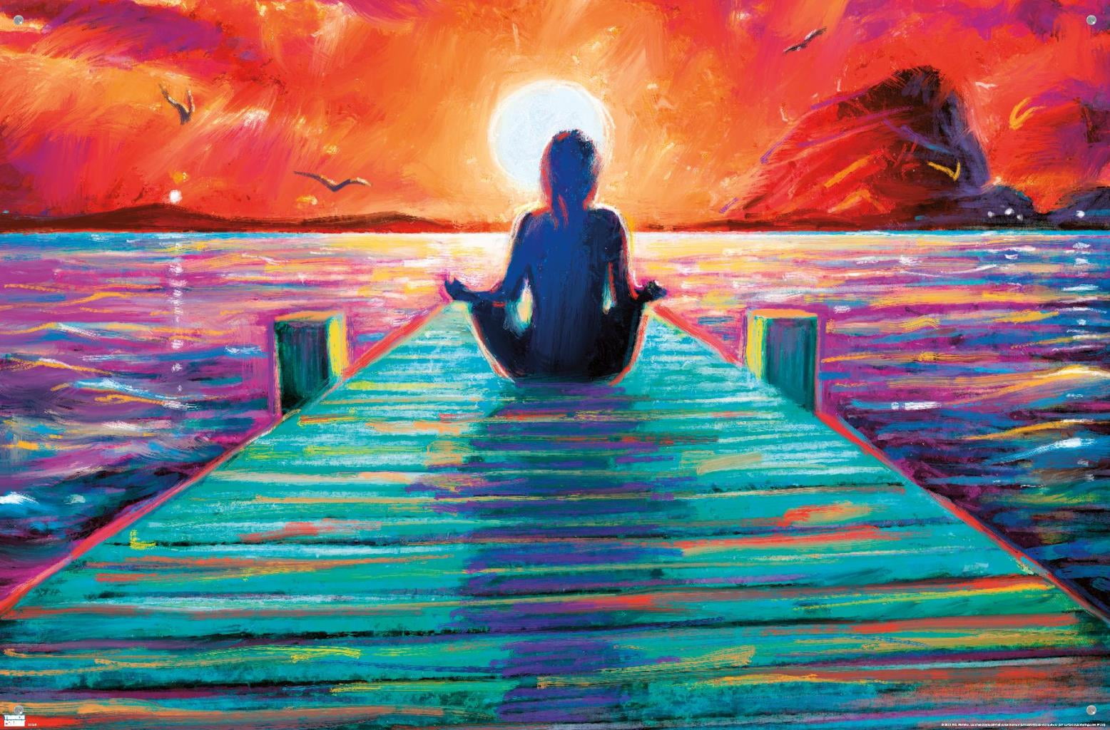 PD Moreno - Fine Art - Yoga Dock Wall Poster with Pushpins, 22.375" x 34"