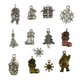 thumbnail image 1 of 24 piezas de dijes navideños tibetanos vintage surtidos para hacer joyas (DIY), 1 of 5