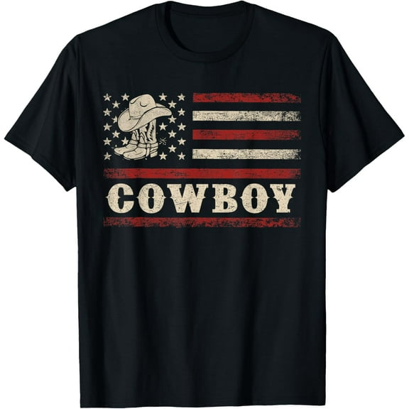 Western Country Men Teen Boy Kid Rodeo Southern Retro Cowboy T-Shirt