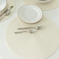thumbnail image 5 of (4 pack) Mainstays Lava Polyester Round Table Placemat Vanilla 15" Round, 5 of 8