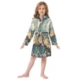 thumbnail image 2 of BZSMCE Bathrobes Belt Hooded Dreamy Kittens in Blossom Creative Pattern, 2 of 8