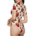 thumbnail image 3 of Easygdp Fruit Apples Women'S Waist-Cinching Short-Sleeved Onesie, Olastic Onesiet,Snaps At Bottom,Easy To Put On And Take Off - Large, 3 of 9