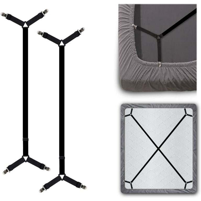 Skycarper, Bed Sheet Suspenders, 2PC Adjustable Bed Sheet Holder Straps  Mattress Corner Clips Keeping Sheets Place 