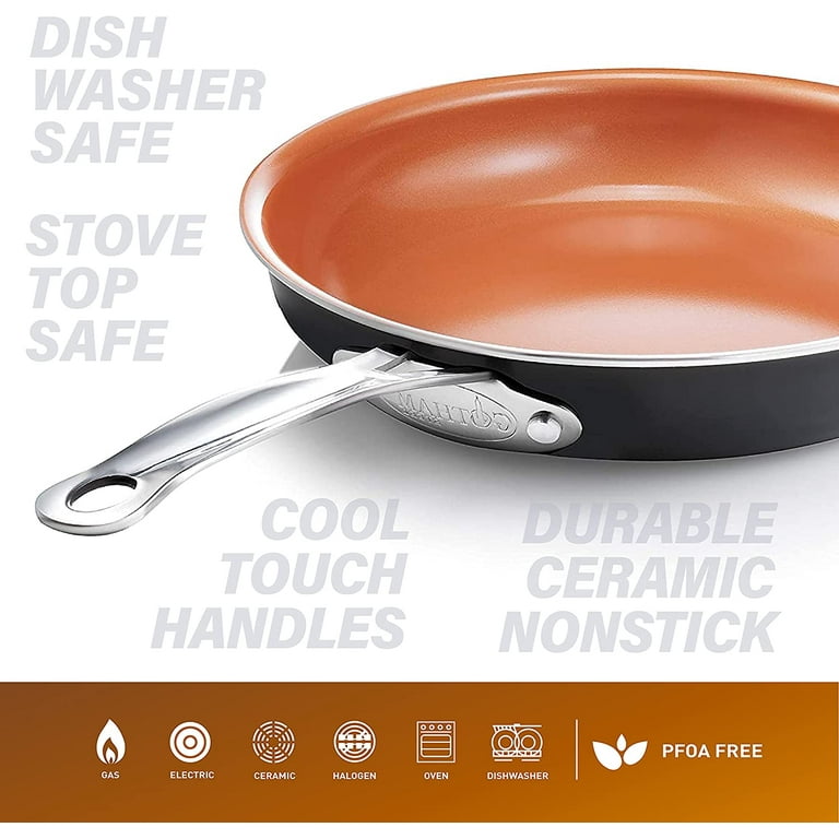 Gotham Steel 9.5 inch Frying Pan, Nonstick Copper with Durable