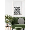 thumbnail image 5 of Kate and Laurel Sylvie Tiger Portrait Framed Canvas Wall Art by Simon Te of Tai Prints, 23x33 Gray, Black and White Animal Art for Wall, 5 of 5