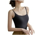 thumbnail image 1 of Tqcoqu Women's Solid Color Fixed Integrated Cup Without Steel Ring Thin Amisole, 1 of 4