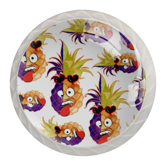 4 Pcs Pineapple Knobs for Kitchen Cabinet Cupboard Dresser Bookcase Drawer Pulls Handles Round Home Decor