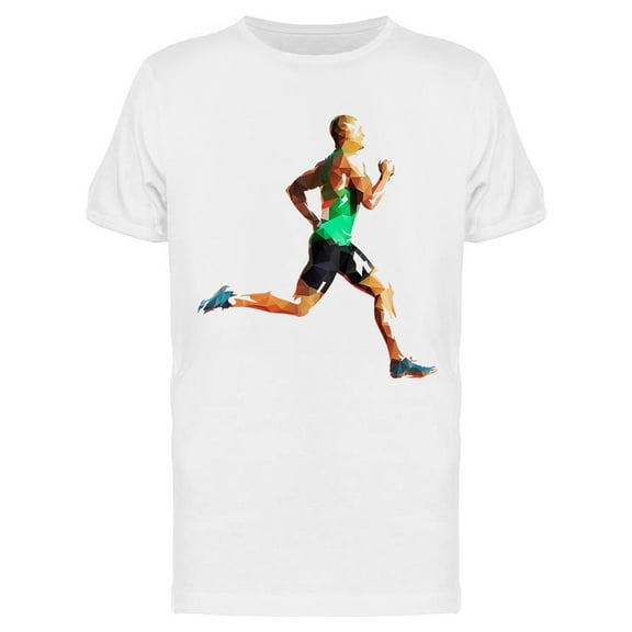 Run, Geometric Silhouette T-Shirt Men -Image by Shutterstock, Male Small