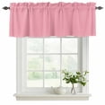 thumbnail image 2 of Pink Valances for Windows, Decorative Rod Pocket Window Valance Curtains, Pure Pink Short Curtain Drapes for Kitchen/Bathroom/Living Room, 2 Panels, 60" W x 18" L, 2 of 8