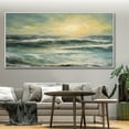 thumbnail image 4 of Ocean Abstract Seascape Oil Painting Art Large Wall Decor Abstract Ocean Landscape Green Sea Canvas Painting,Unstretched,Frameless,(91*182cm)36*72lnches, 4 of 5