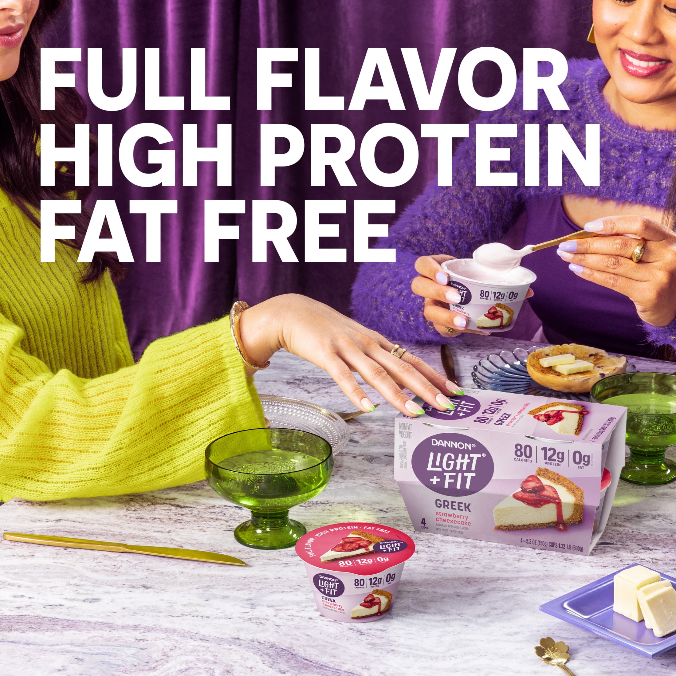 Light + Fit Strawberry Cheesecake Greek Fat Free Yogurt Cup, 5.3 oz
